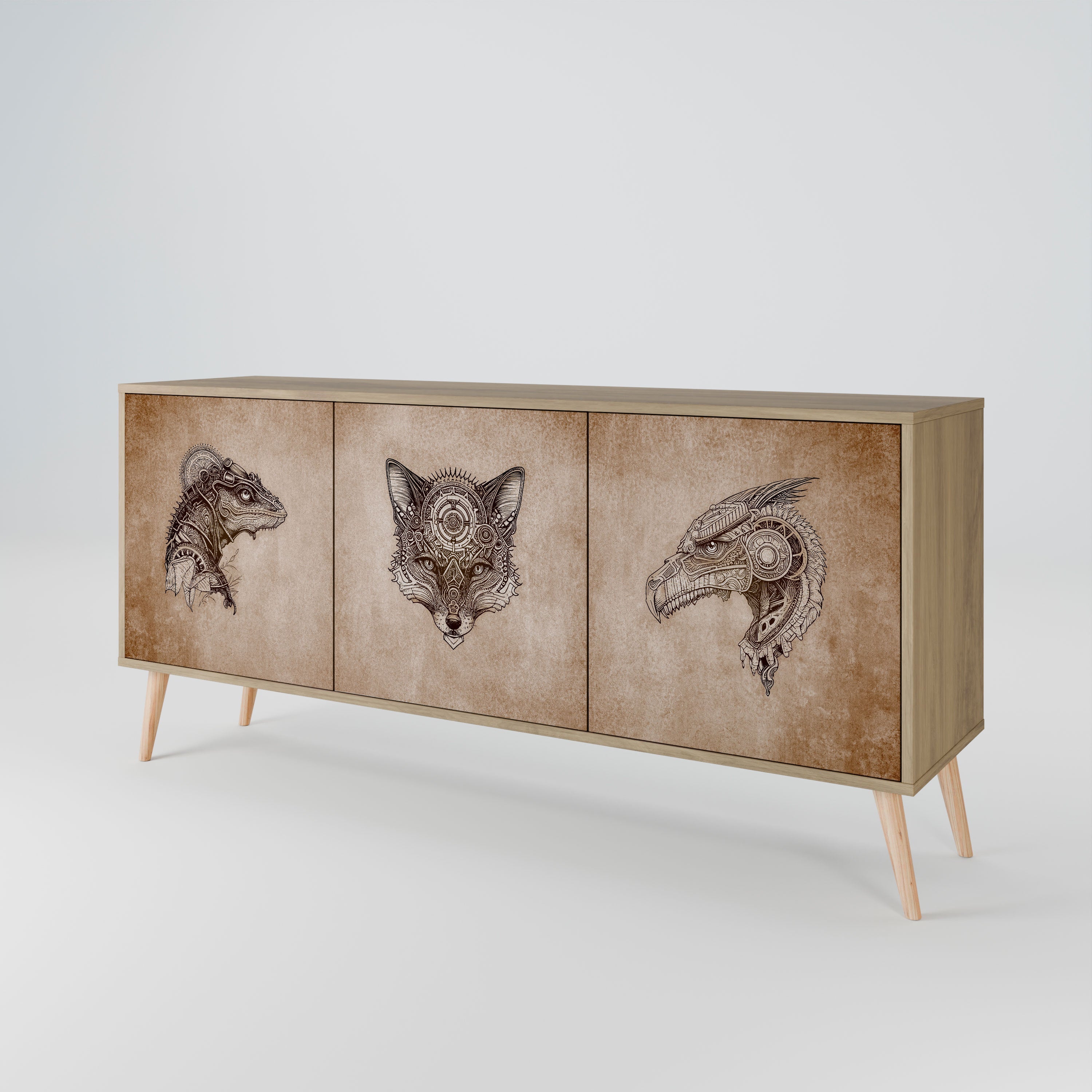 STEAMPUNK CLAN Credenza a 3 ante