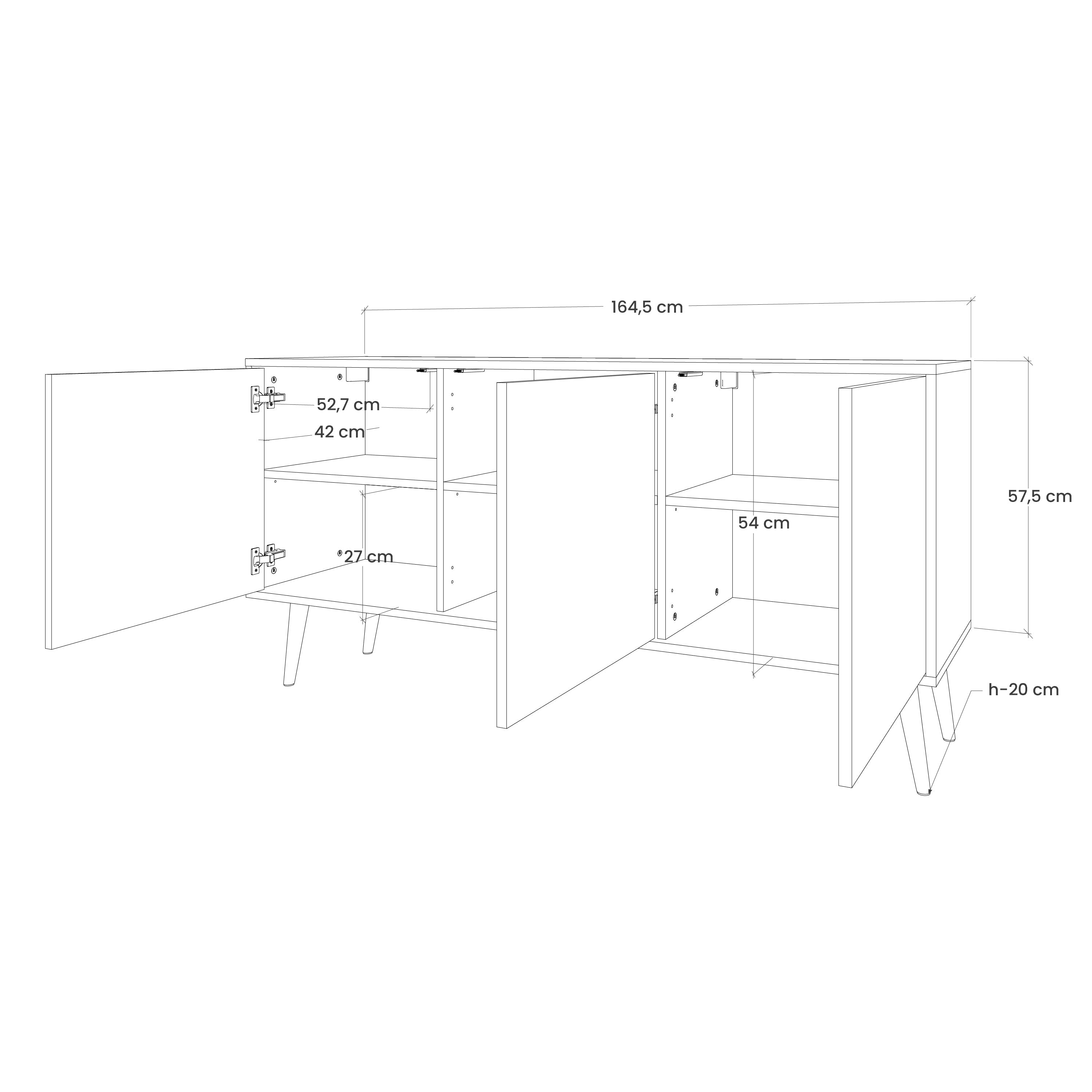 STEAMPUNK CLAN Credenza a 3 ante